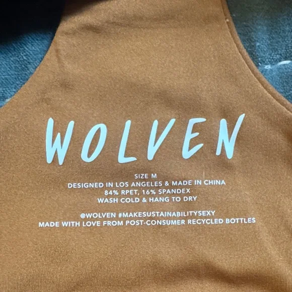 Wolven Activewear Set - Tumeric Yoga Sports Bra & Leggings - Picture 10 of 11